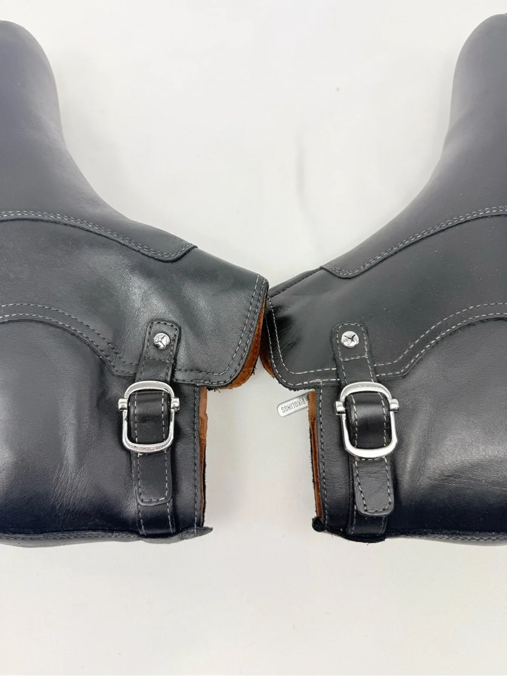 Pikolinos Black Leather Buckle Side Zip Chelsea Ankle Boots